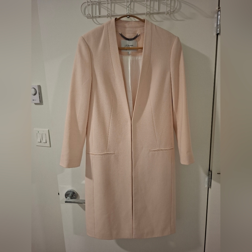 LK Bennett Women's Sophisticated Powder Pink Longline Blazer/Coat (Size US 2/XS)